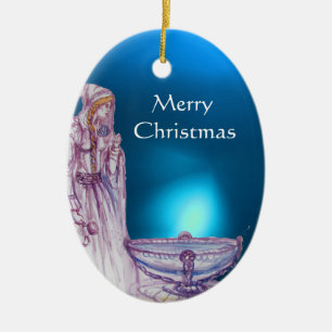 VIEN/LADY DES SEES Red Blue Gemstone Keramikornament