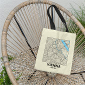 Vienna, Austria, City Map Tote Bag Tragetasche