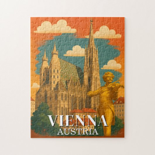 Vienna Austria Jigsaw Puzzle Vintage Travel (Vertikal)