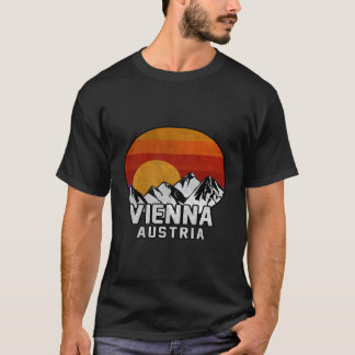 Vienna Austria Retro Mountain Sunset Hoodie T-Shirt