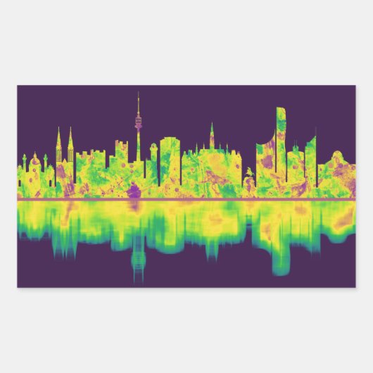 Vienna Austria Skyline Rechteckiger Aufkleber (Vorderseite)
