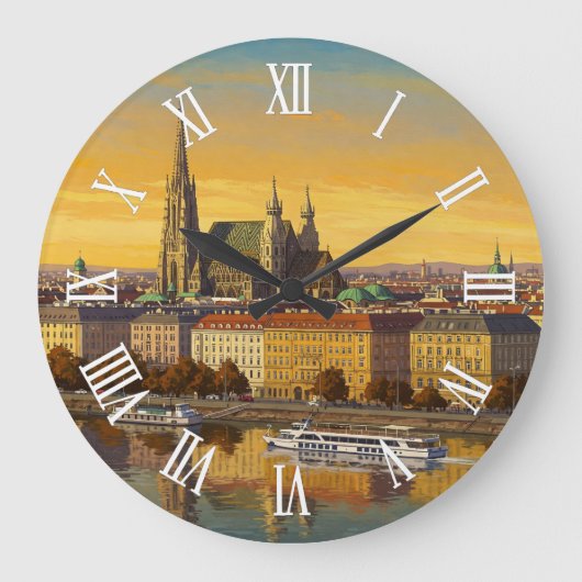 Vienna Austria Travel Große Wanduhr (Vorderseite)