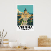 Vienna Austria Vintage Travel Baroque Art Print Poster (Küche)