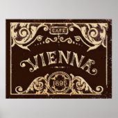 Vienna Café Sign Vintag Poster (Vorne)