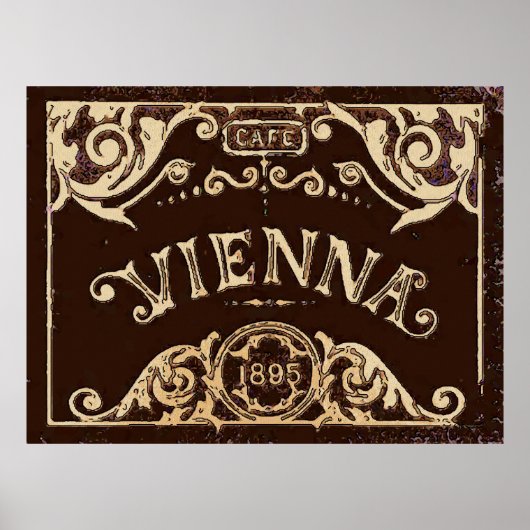 Vienna Café Sign Vintag Poster (Vorne)