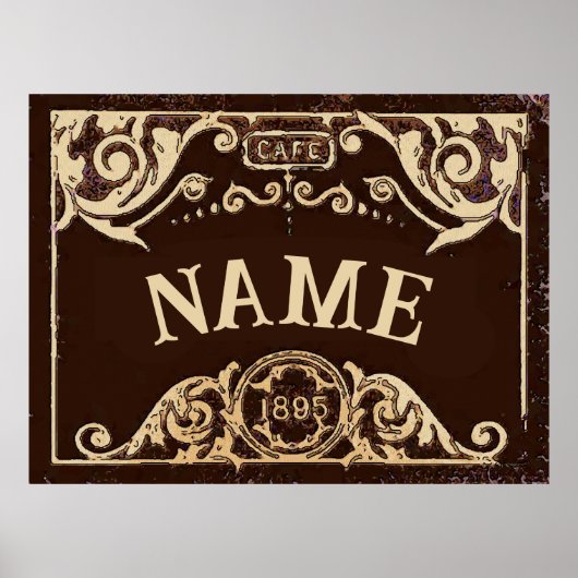 Vienna Café Sign Vintag Poster (Vorne)