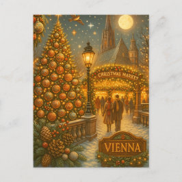 Vienna Christmas Market | Vintage Holiday Travel  Postkarte