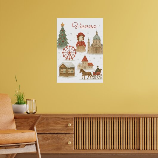 Vienna Christmas Watercolor – Cozy Poster (Wohnzimmer 2)