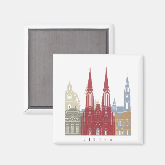 Vienna skyline poster magnet (Vorderseite/Rückseite)