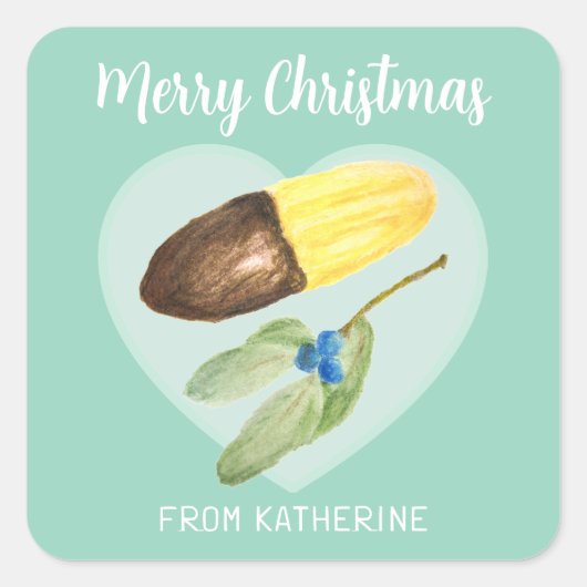 Viennese Fingers Biscuit Christmas Square Sticker (Vorderseite)