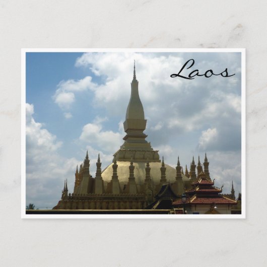 Vientiane golden stupa postkarte (Vorderseite)