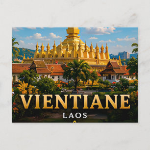 Vientiane Laos Mekong Fluss Escape 🌊 Postkarte
