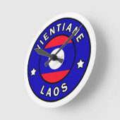 Vientiane Laos Runde Wanduhr (Winkel)