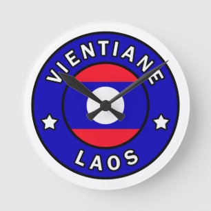 Vientiane Laos Runde Wanduhr