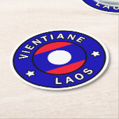 Vientiane Laos Runder Pappuntersetzer (Angewinkelt)
