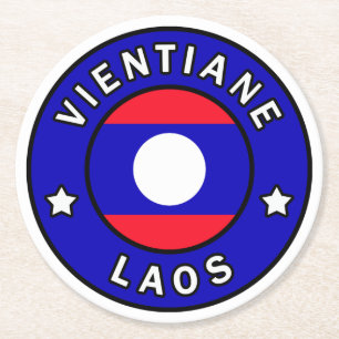 Vientiane Laos Runder Pappuntersetzer