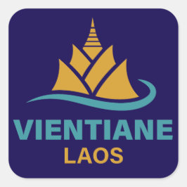 Vientiane Laos Southeast Asia Quadratischer Aufkleber