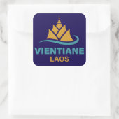 Vientiane Laos Southeast Asia Quadratischer Aufkleber (Tasche)