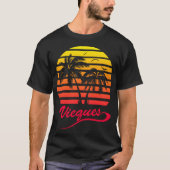 Vieques-80er tropischer Sonnenuntergang T-Shirt (Vorderseite)