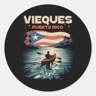 Vieques Puerto Rico Insel Souvenir Puerto-ricanisc Runder Aufkleber