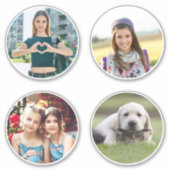 Vier 3,5" Fotos der Circle Family Aufkleber (Vorderseite)