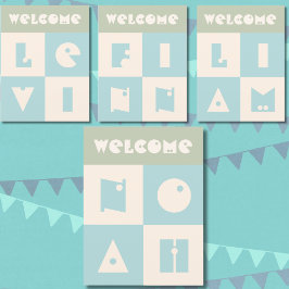 Vier 4-Buchstaben Baby-Name Neueltern gratulieren Dankeskarte