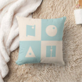 Vier 4-Buchstaben, Beige, aquamarines Kinderzimmer Kissen (Decke)