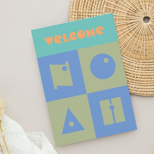 Vier 4-Buchstaben-Gratulationskarte für Säuglinge Dankeskarte