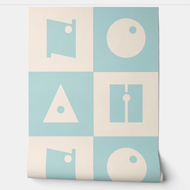 Vier 4 Buchstaben, Name blau, Kinderzimmer Tapete (Abrollen)