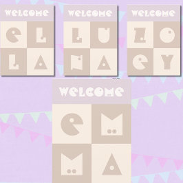 Vier 4 Buchstaben neuer Name für ein Mädchen Dankeskarte