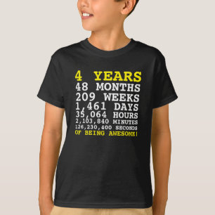 Vier 4 Jahre Awesome 4. Geburtstag T-Shirt