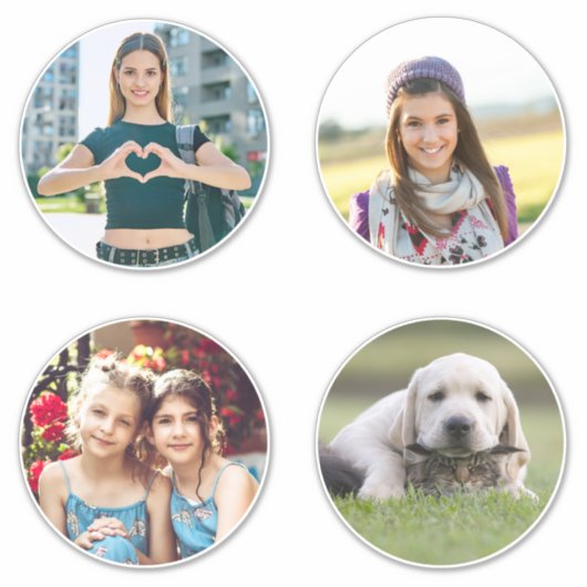 Vier 6" Fotos der Circle Family Aufkleber (Vorderseite)