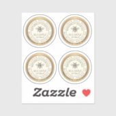 Vier 7/8" Bienenwachs-Lippen-Balmmarken wasserdich Aufkleber (Blatt)