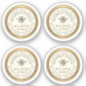 Vier 7/8" Bienenwachs-Lippen-Balmmarken wasserdich Aufkleber (Vorderseite)