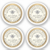 Vier 7/8" Bienenwachs-Lippen-Balmmarken wasserdich Aufkleber (Vorderseite)