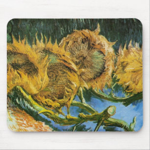 Vier abgeschnittene Sonnenblumen von Vincent van G Mousepad