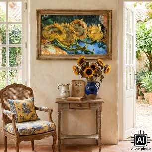 Vier abgeschnittene Sonnenblumen von Vincent van G Poster