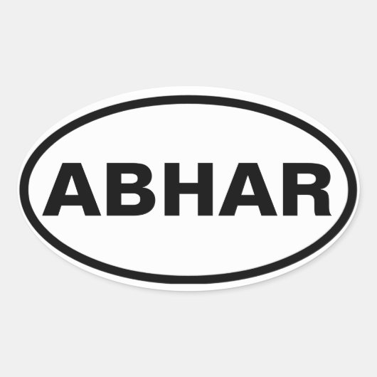 VIER Abhar Ovaler Aufkleber (Vorderseite)