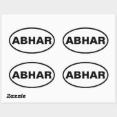 VIER Abhar Ovaler Aufkleber (Blatt)