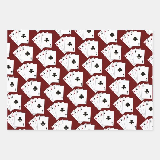Vier Aces Card Sharing Collection Geschenkpapier Set (Vorderseite)