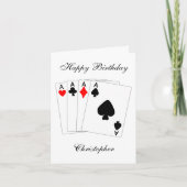 Vier Aces Design Geburtstag Karte (Vorderseite)