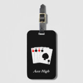 Vier Aces Gepäckanhänger (Vorderseite Vertikal)