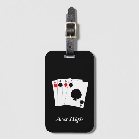 Vier Aces Gepäckanhänger (Vorderseite Vertikal)