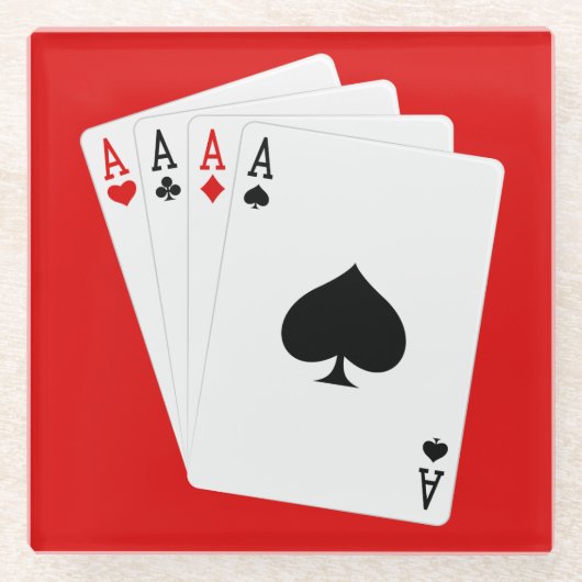 Vier-Aces-Glass-Untersetzer Glasuntersetzer (Vorderseite)