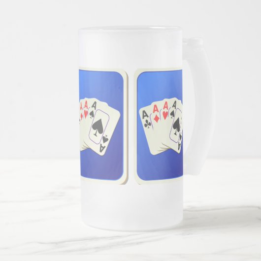 Vier Aces Mattierte Tasse (VorderseiteRechts)