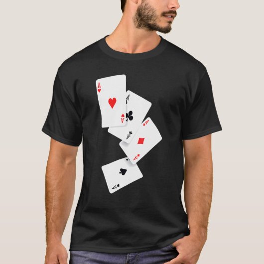 Vier Aces Poker Pro Lucky Player Gewinner Kostüm H T-Shirt (Vorderseite)