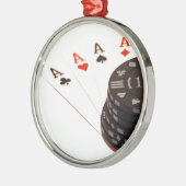 Vier Aces Silbernes Ornament (Links)