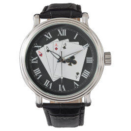 Vier Aces Spielkarten Armbanduhr
