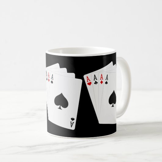 Vier-Aces-Tasse Kaffeetasse (VorderseiteRechts)