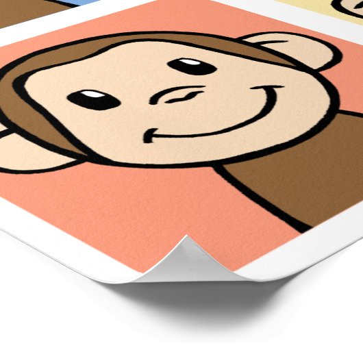 Vier Affen Poster (Ecke)